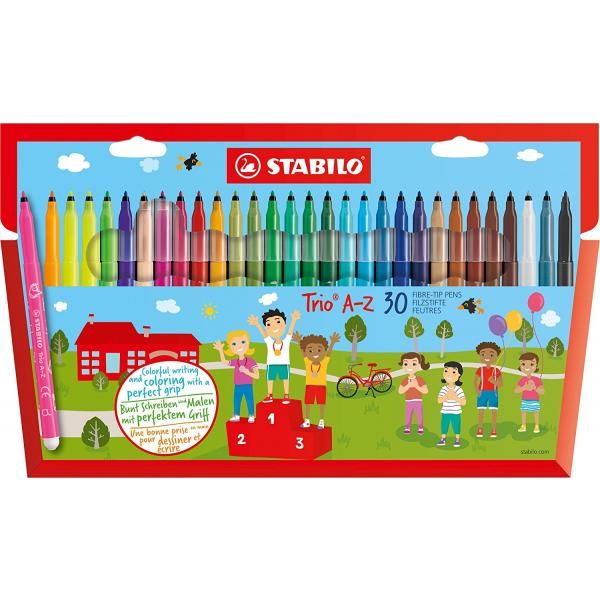 Stabilo Trio Colouring Fiber Pens - 30 Pcs