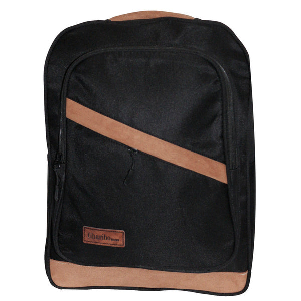 School backpack model 14 plain color black