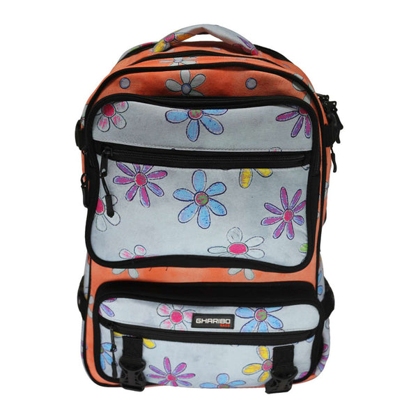 School backpack model 34 Flowers orange