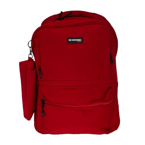 School backpack model 23 Solid red