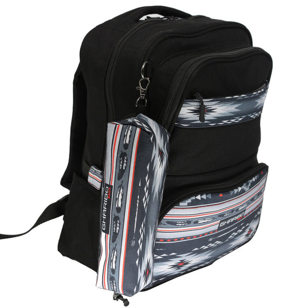 School backpack model 15 feathers black