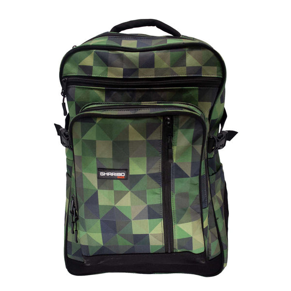 School backpack model 31 camouflage green