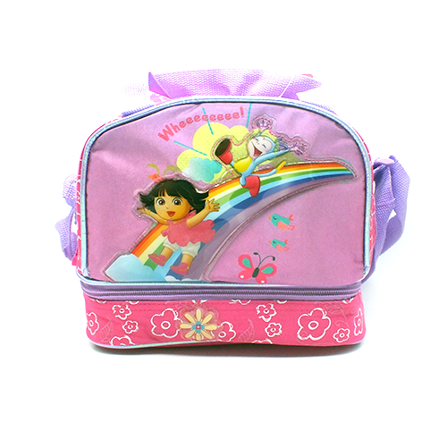 <p> 
This Kids Lunch Bag Dora is the perfect lunch companion for your kid! Made from high quality polyester fabric, this lunch bag is durable and lightweight. It features a spacious interior that can fit your kid’s lunch, snacks, and drinks. This lunch bag also comes with a zipper closure, two side mesh pockets, and an adjustable shoulder strap for easy carrying. The stylish Dora design will make your kids excited to take their lunch to school every day. This lunch bag is suitable for both boys and girls an