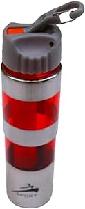 Acrylic Metal Frame Water Bottle With Inside Snow Bar | Red, 600Ml