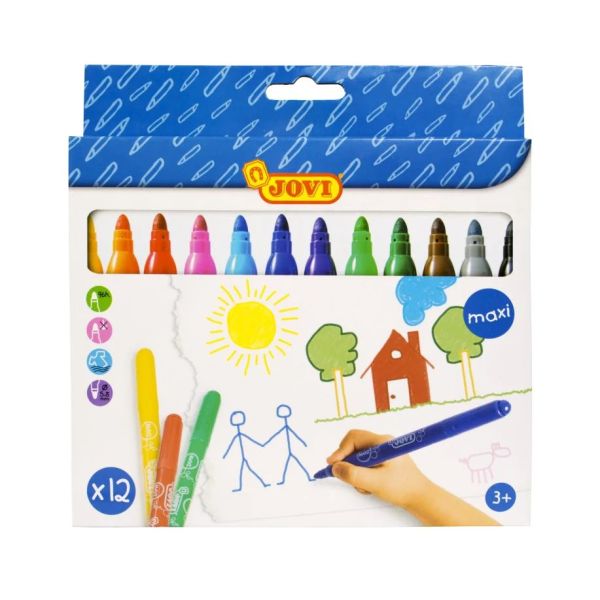 Jovi Jovi Maxi Felt Tip Coloring Pens - 12 Pcs