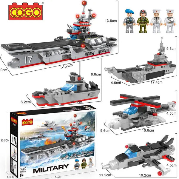 Cogo Military Blocks 4In1 594Pc