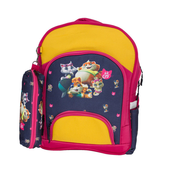 School backpack model 11 44 cats pink