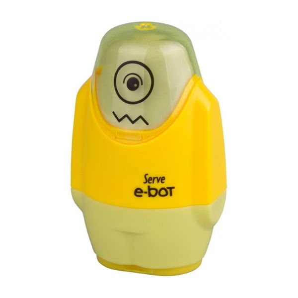 Serve E-Bot 2 In1 Eraser And Sharpener | Yellow