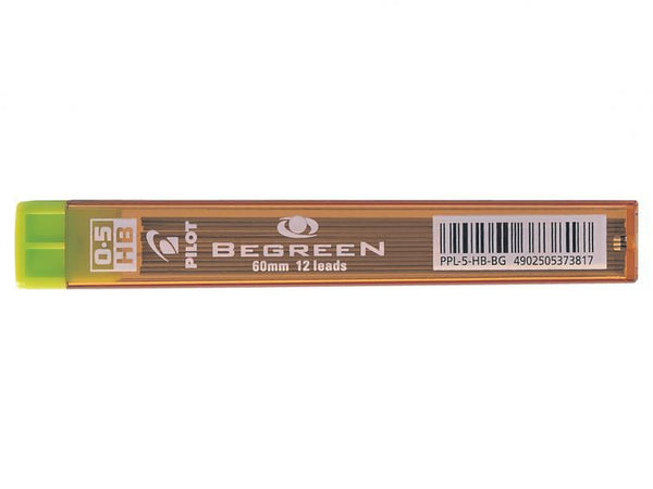 <p>
This Pilot Lead Case of 12 leads - Begreen - 0.5 mm - No: PPL HB is made in Japan using high-quality materials, making them durable and environmentally friendly at the same time. These 0.5 mm new generation leads are specially adapted to PILOT mechanical pencils, providing you with an extremely resistant and exceptionally smooth writing experience. The leads provide optimal operation when used with PILOT mechanical pencils, and the contents of each container is 12 leads with a hardness degree of HB. The