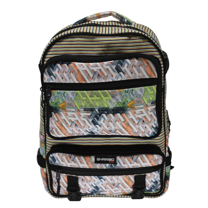 School backpack model 34 3D lines green