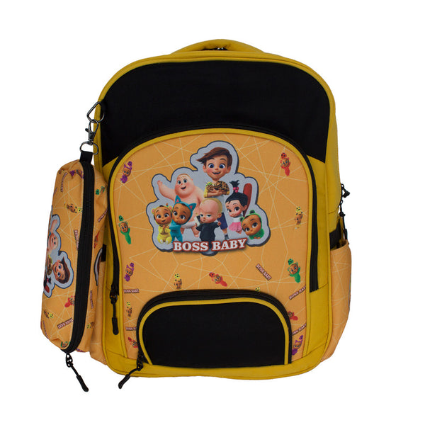 School backpack model 11 Boss baby yellow