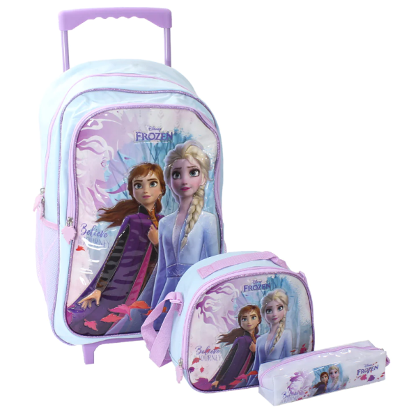 3 In 1 Frozen Trolley Bag 18 Inch | Blue Purple