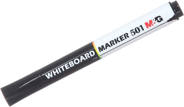 <p> The M&G Whiteboard Marker 501 in black is the perfect choice for anyone looking for a high-quality whiteboard marker. This marker is designed with convenience in mind, making it easy to use and providing clear, bold lines that are easily visible and readable. The ink is water-based and non-toxic, making it safe for use in classrooms, offices, or anywhere else you may be writing. The marker also features a unique chisel-tip design, allowing you to make both thick and thin lines, depending on the size of 