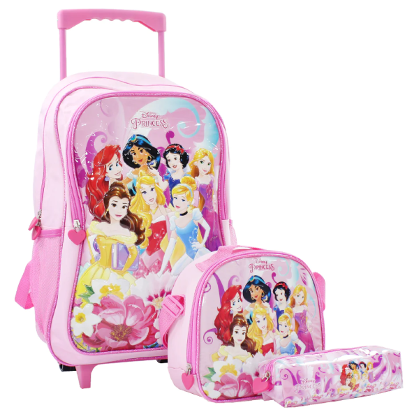 3 In 1 Princesses Trolley Bag 18 Inch | Pink