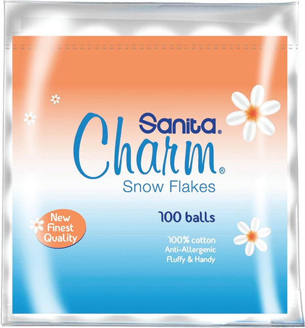 Sanita Charm Cotton Balls 100 Pieces