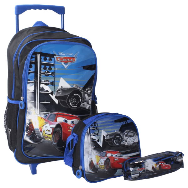 3 In 1 Cars Trolley Bag 18 Inch | Black Blue