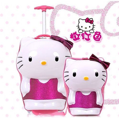 <p>
This Hello Kitty 2 Bags - 2 pcs - Sizes : 22 , 16 is the perfect set for any young girl who loves Hello Kitty. It includes one trolly bag and one backpack, both featuring the iconic Hello Kitty design. The trolly bag has a large size of 22, making it perfect for carrying clothes, toys and other items when travelling. The backpack, with a size of 16, is ideal for everyday use, such as carrying school supplies, snacks and other small items. Both bags are made of high quality hard plastic, making them dura