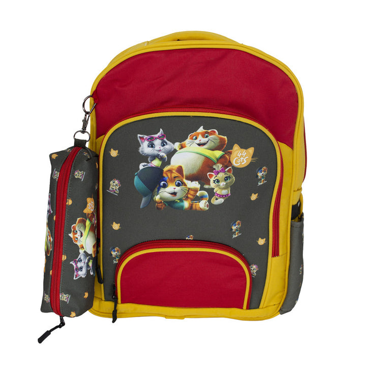 School backpack model 11 44 cats yellow