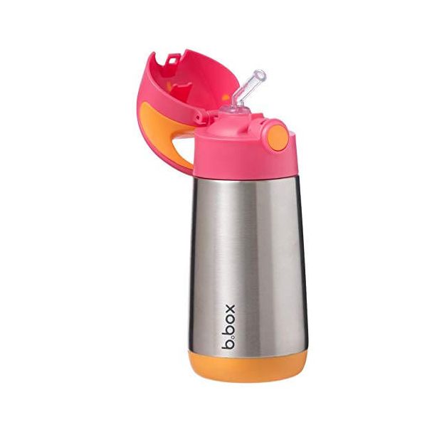 B.Box Insulated Drink Bottle Strawberry Shake 350 Ml | Silver Pink