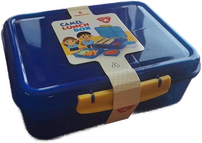 Lunch Box 5 Sections with Baby Yogurt Bowl PPP Free - Safe - Assorted Colors (DarkBlue)