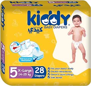 Kiddy Baby Diapers stretch X-Large (size 5) 28 diapers