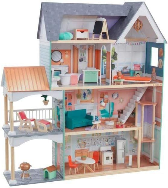 Kidkraft Dahlia Mansion Wooden Dollhouse For 12 Inch Dolls 