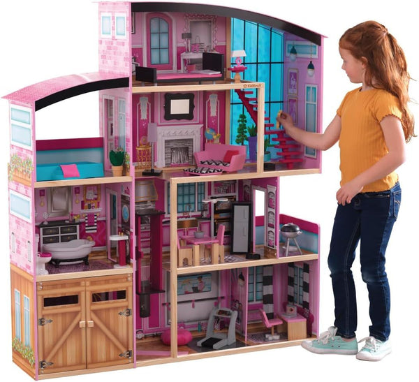 Kidkraft Shimmer Mansion Wooden Dollhouse For 12 Inch Dolls