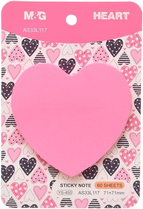 M&G Chenguang Sticky Note 60 Sheet 71 × 71M Heart Shape - No. Ys-450