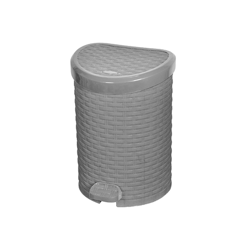 Small Ratan Trash bin  Gray