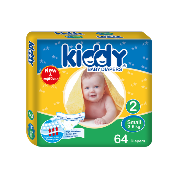 Kiddy Baby Diapers Small (size 2) (58+6) diapers