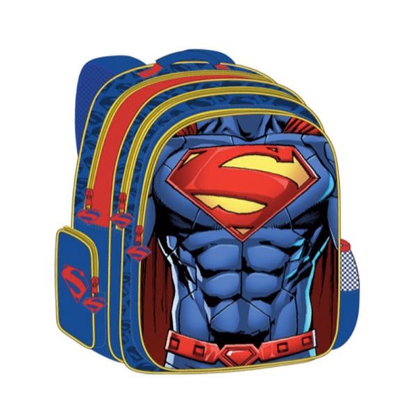 First Kids Super Man Backpack 18 | Blue Red