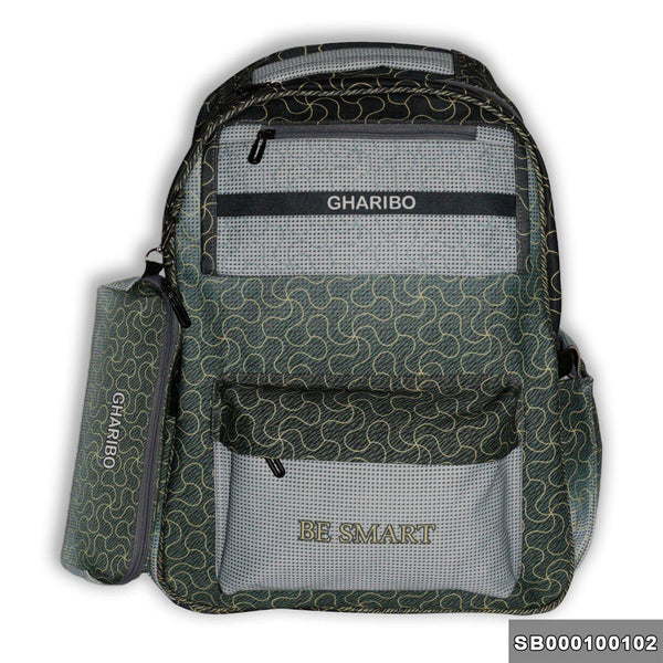 School backpack model 1 be smart green