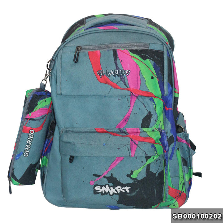 School backpack model 1 color splash gray