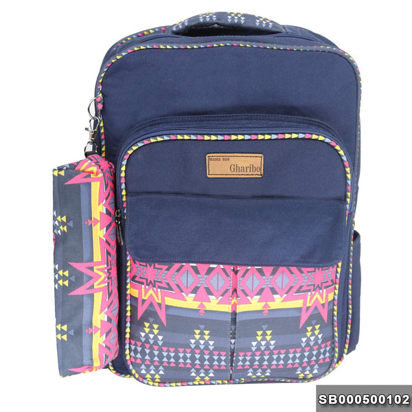 School backpack model 5 stars blue