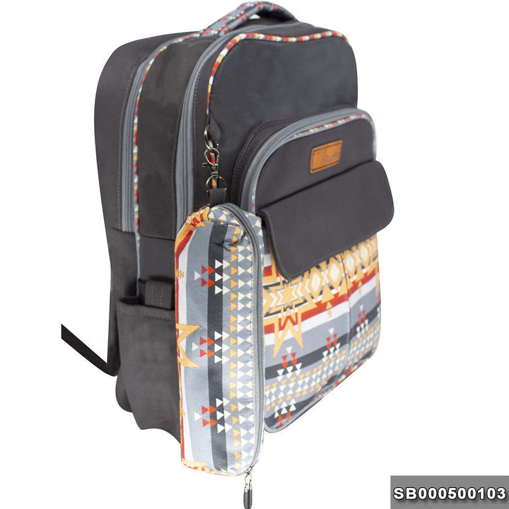 School backpack model 5 stars gray