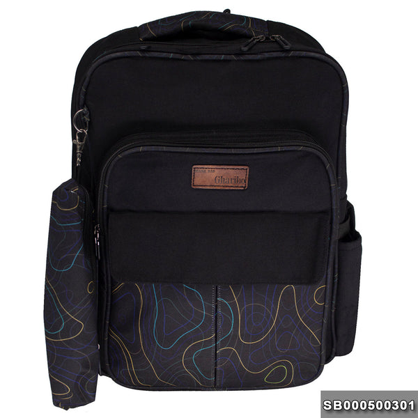 School backpack model 5 dimensions black