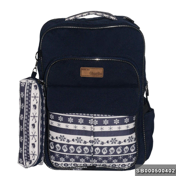 School backpack model 5 snowdrops blue