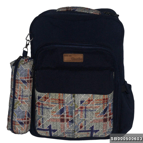 School backpack model 5 blue