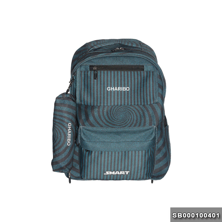 School backpack model 1 circles green