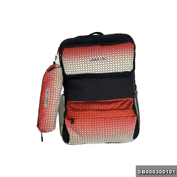 School backpack model 3 maze red