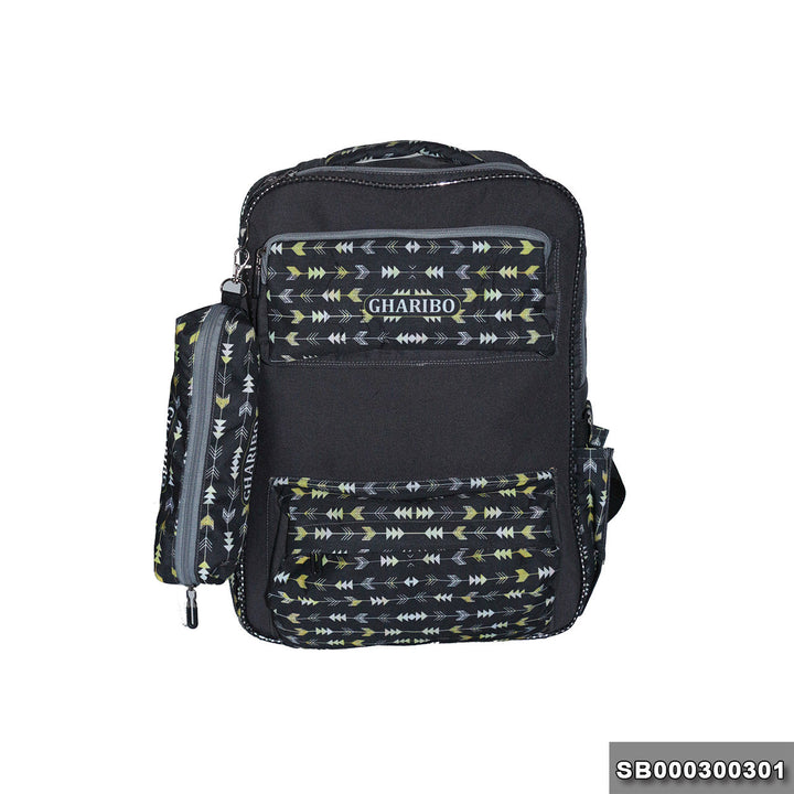 School backpack model 3 Arrows black