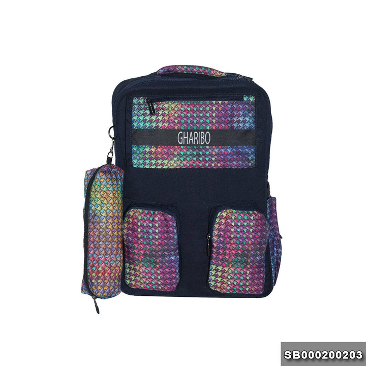 School backpack model 2 blue