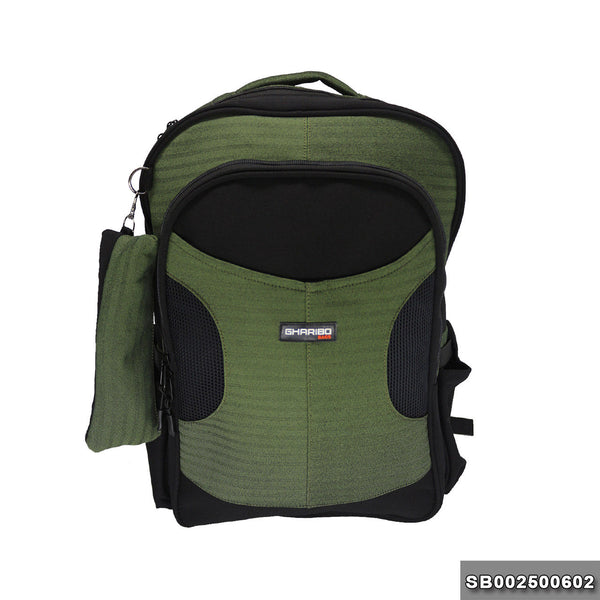 School backpack model 25 Solid green