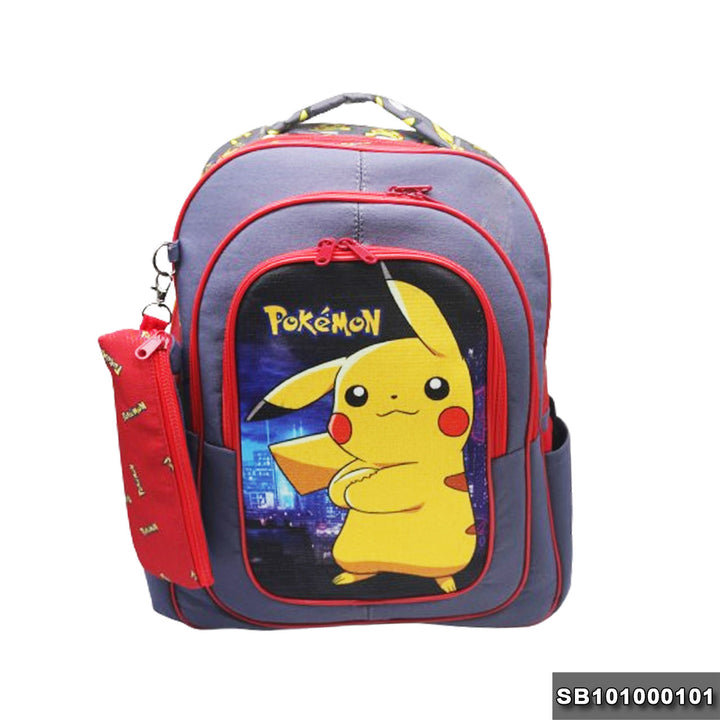 School backpack Size 17 Bokemon model 10-24 gray