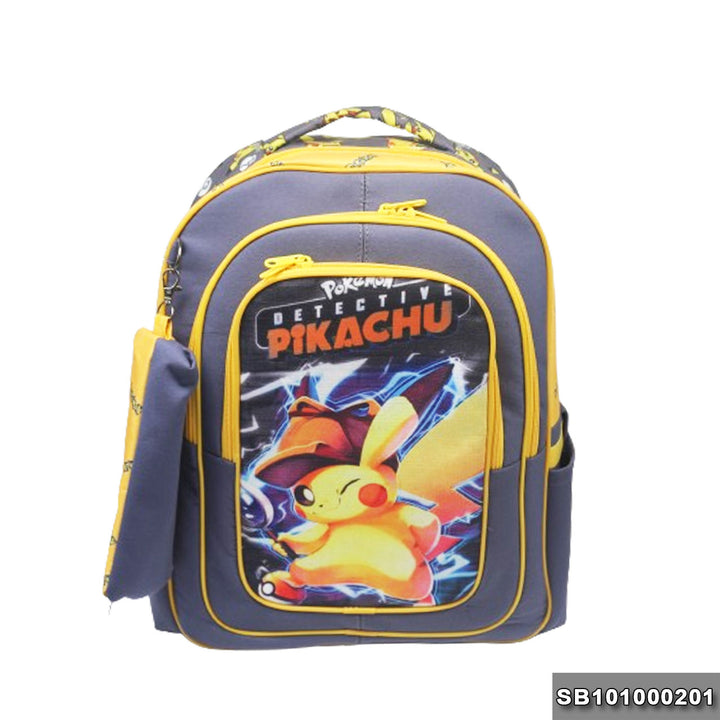 School backpack Size 17 Pikachu model 10-24 gray