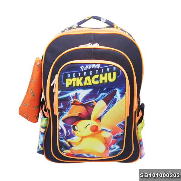 School backpack Size 17 Pikachu model 10-24 black