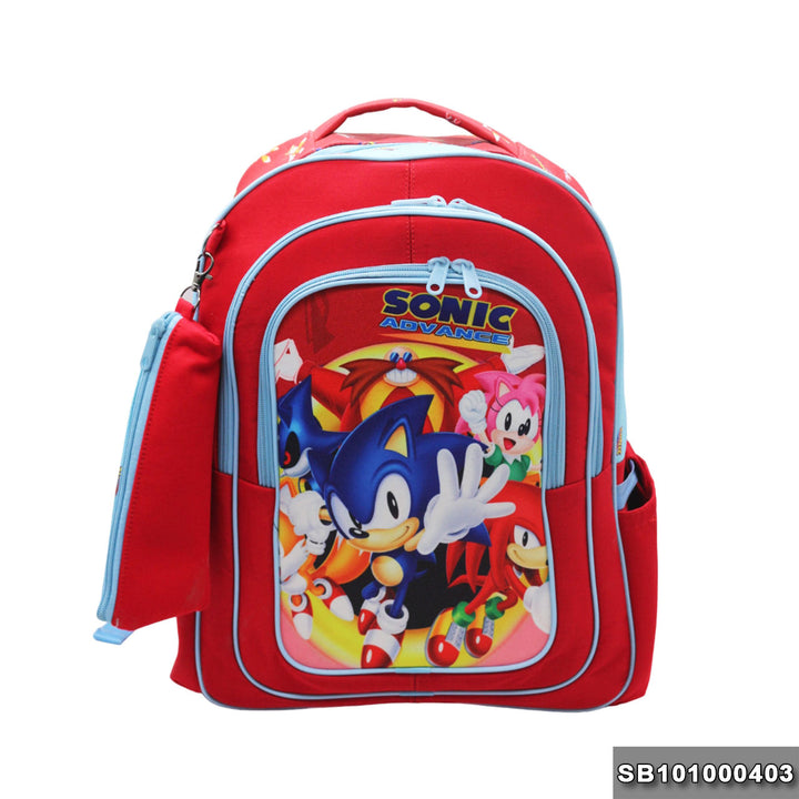 School backpack Size 17 sonic2 model 10-24 red