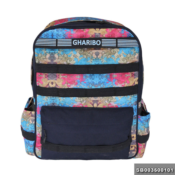 Sport backpack with one hand model 35 Size 18 Colorful decorations blue