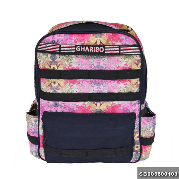 Sport backpack with one hand model 35 Size 18 Colorful decorations pink