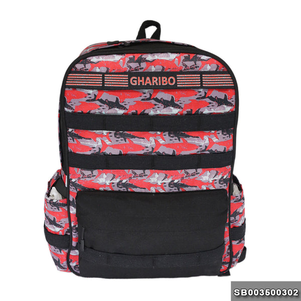 Sport backpack with one hand model 35 Size 18 Sea creatures red